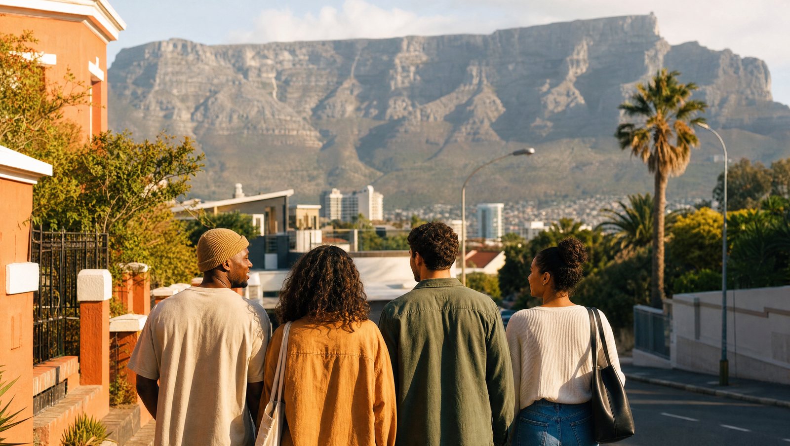 Young people walking together in Cape Town